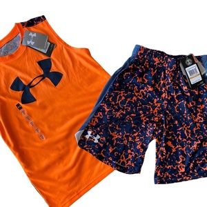 NWT Under Armour Kids Camo Shorts & Shirt Combo